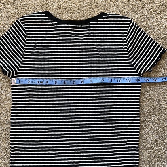 Juniors Shirt Size Small black and white stripe NWT - Picture 5 of 9